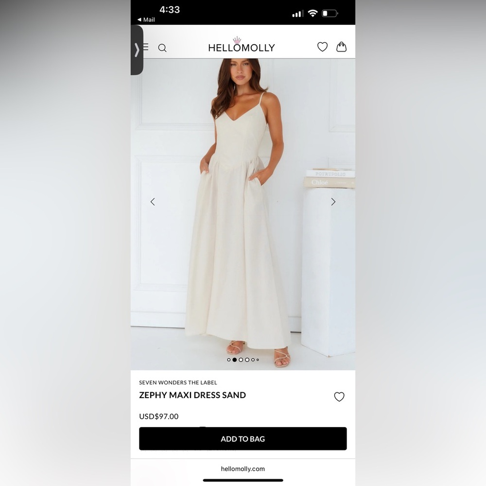 NWOT Hello Molly Zephy Maxi Dress Sand